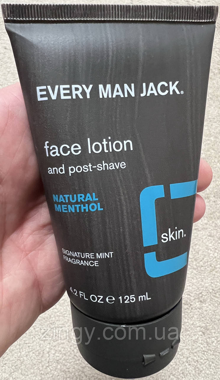 Лосьйон для обличчя та після гоління Every Man Jack з фірмовим ароматом м'яти 125мл США Оригінал