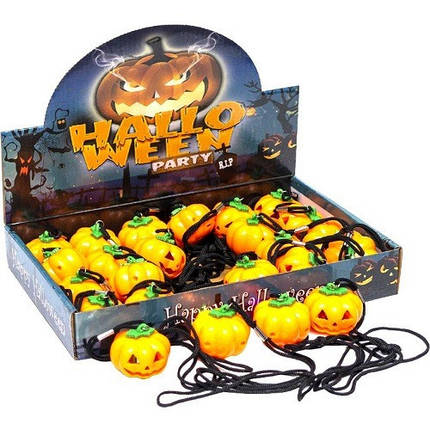 Гарбуз з підвісом Halloween на шнурку LED, фото 1