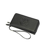 Чоловічий гаманець. Чоловічий клатч. Гаманець чоловічий місткий портмоне Чорний, фото 2