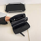 Чоловічий гаманець. Чоловічий клатч. Гаманець чоловічий місткий портмоне Чорний, фото 8