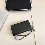 Чоловічий гаманець. Чоловічий клатч. Гаманець чоловічий місткий портмоне Чорний, фото 9