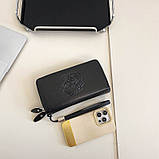 Чоловічий гаманець. Чоловічий клатч. Гаманець чоловічий місткий портмоне Чорний, фото 6