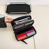 Чоловічий гаманець. Чоловічий клатч. Гаманець чоловічий місткий портмоне Чорний, фото 4