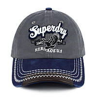 Бейсболка Beni'qe SUPERDRY 1967 heretageus Регульований розмір Сірий Синій (27103) PI, код: 7603342