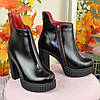 Черевики лакові на високому каблуці, декоровані блискавкою, фото 3
