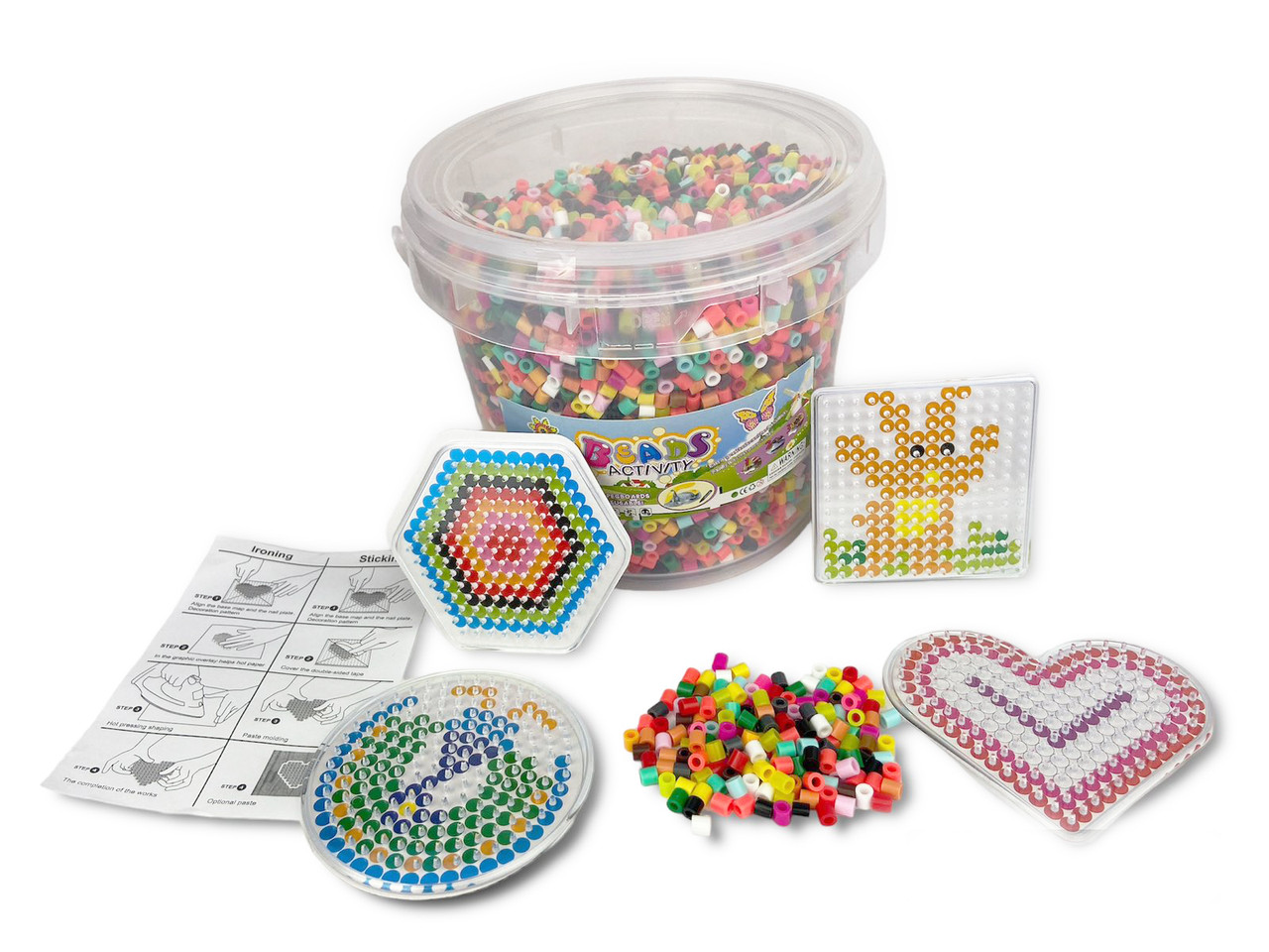 Набір для творчості Термомозаїка BEADS ACTIVITY в комплекті чотири 3D-форми, інструкція, та 12000 намистин (5-22)