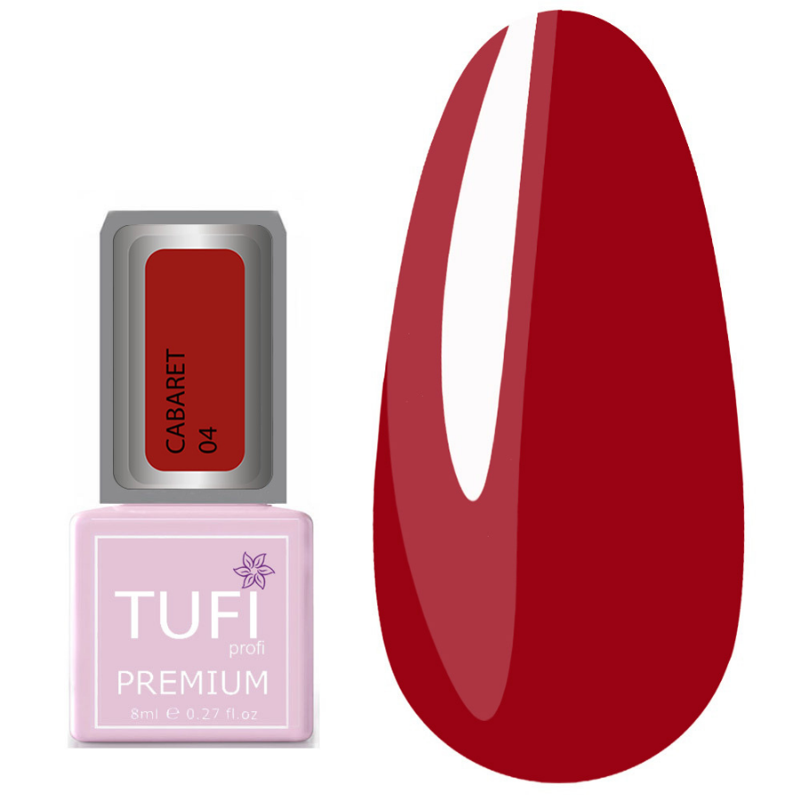 Гель-лак TUFI profi PREMIUM Cabaret 04 кармін, 8мл