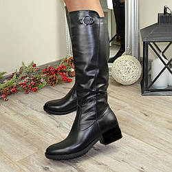 Чоботи жіночі чорні шкіряні зимові. 41 розмір
