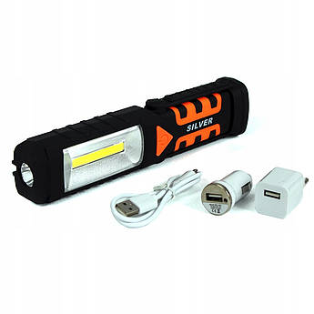 Світлодіодний ліхтарик  Silver S10890 [3 Вт / 240 Лм / з магнітом / LED / Li-on 2800mAh]