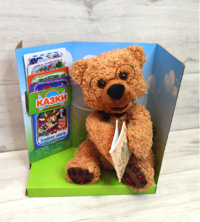 Дитячий інтерактивний плюшевий ведмедик 25 см "Пухнастий казкар" від Limo Toy 0034 8 казок