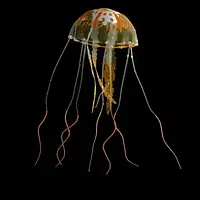 Декорация Jellyfish (медуза оранжевая). Декоративная медуза для аквариума на присоске