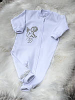 Чоловічок з вишивкою імені на спинці + Янгол на грудях для хрещення малюків