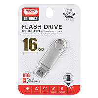 USB Flash Drive XO DK03 USB3.0+Type C 16GB Цвет Стальной