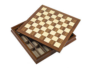 Шахова дошка з місцем для зберігання фігур дерев'яна ручної роботи від італійського бренду Italfama