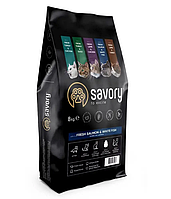 Сухий корм для довгошерстих кішок Savory Adult Cat Gourmand Fresh Salmon & White Fish (лосось) 8 кг