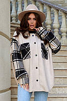 Тепла сорочка в клітинку oversize 1381 від Bisou