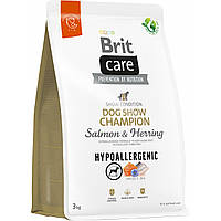 Сухий корм для дорослих собак усіх порід Brit Care Hypoallergenic Show Champion лосось оселедець 3 кг
