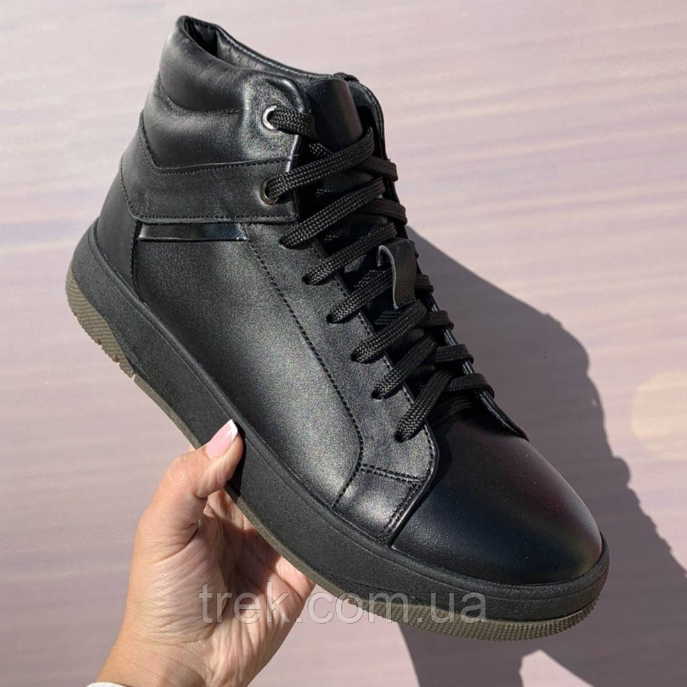 Черевики чоловічі шкіряні зимові чорні /10526/-43р, фото 1