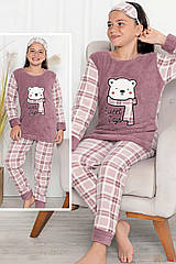 ОПТОМ Піжама утеплена рожева "Ведмідь" для дівчинки (110 см.)  Minimoon 8699105470027