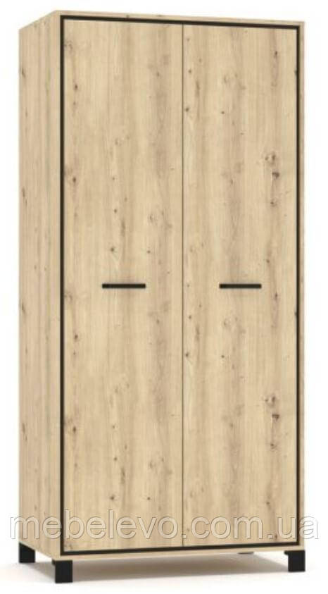 Шафа Велс 2Д 2077х962х557мм дуб артісан + венге   Меблі-Сервіс