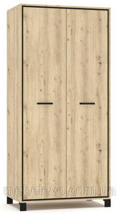Шафа Велс 2Д 2077х962х557мм дуб артісан + венге   Меблі-Сервіс, фото 1