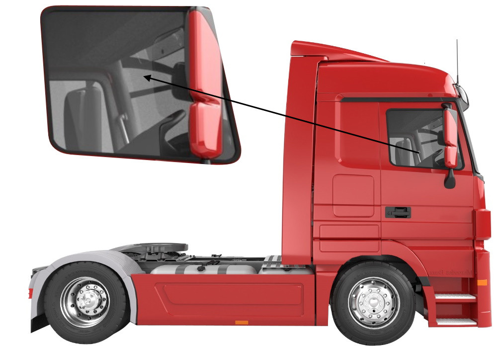 Бічне скло Mercedes Actros 1996-2011 передніх дверей праве