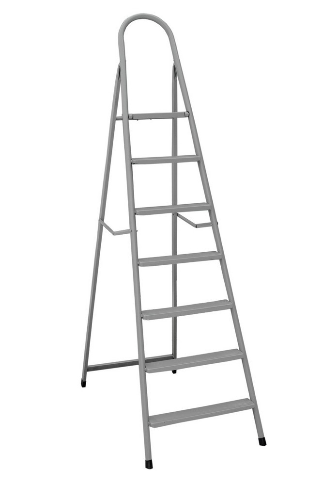 Драбина металева ГОСПОДАР "ІТАЛІЯ" 7 щаблів із розтяжками 1540 мм 150 кг 79-1047, фото 1