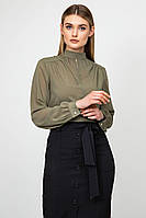 Шифонова блуза з довгим рукавом кольору хакі Лілліан 21219 від Itelle