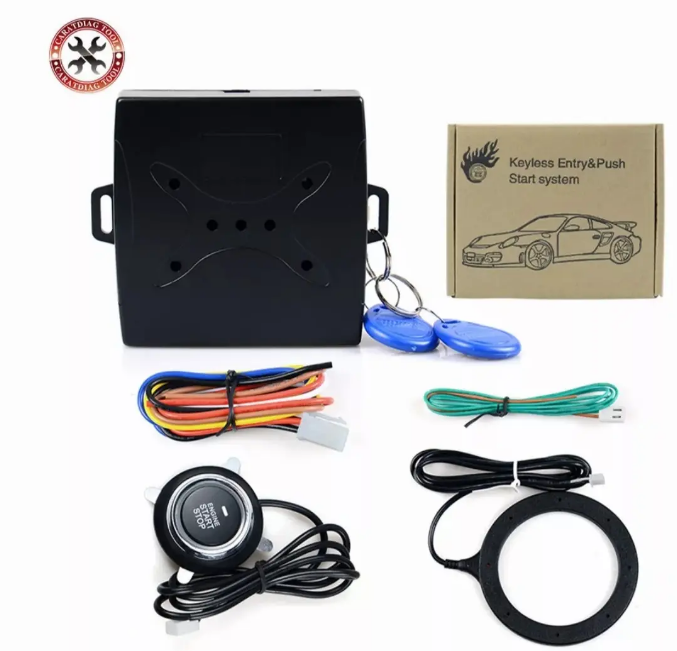 Кнопка Старт / Стоп з іммобілайзером . Кнопка запуску двигуна з іммобілайзером + 2 мітки RFID, фото 1