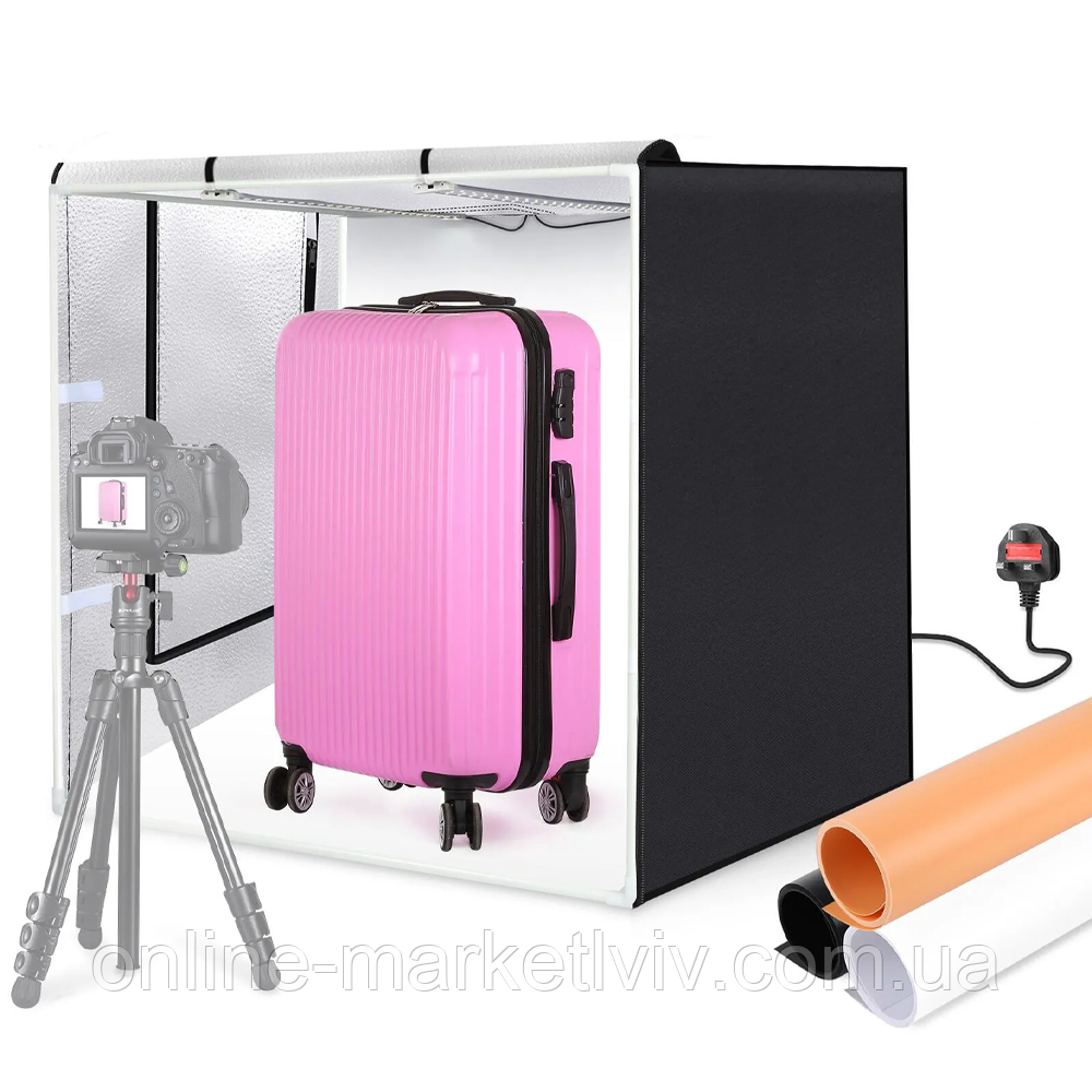 Фотобокс з підсвічуванням 80x80x80 см, Puluz PU5080EU / Лайтбокс для фотографій / Фотокуб для предметної зйомки