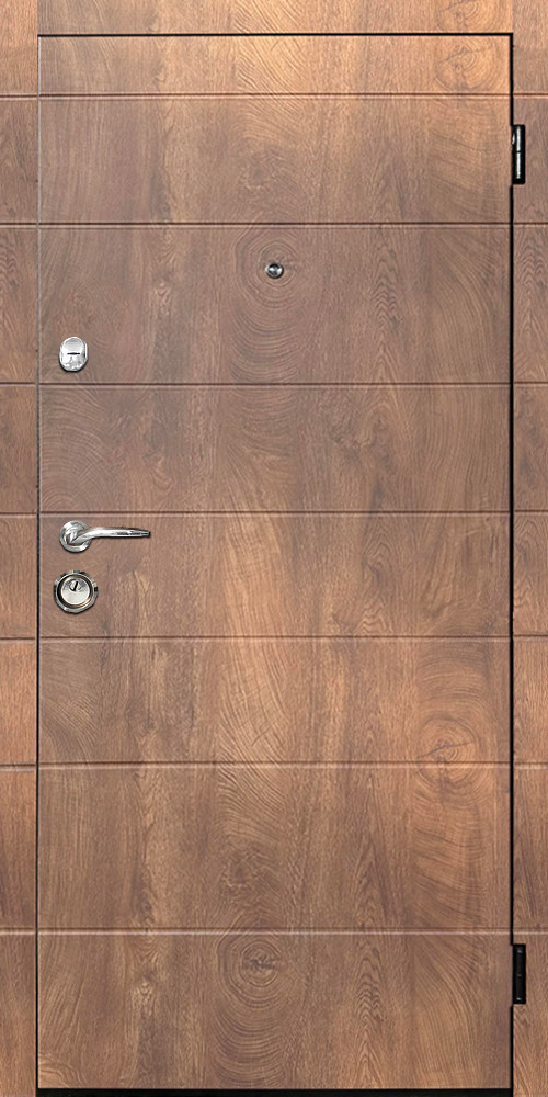 Двері квартирні, серія ЕКОНОМ модель ЕКО-1 спил дерева коньячний