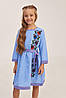 Сукня з вишивкою MEREZHKA "Мальвочка" блакитна, фото 3
