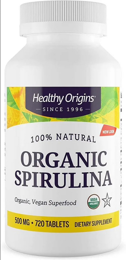 Органічна Спіруліна, Organic Spirulina, Healthy Origins, 500 мг, 720 таблеток