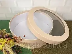 Картонна коробка з кришкою d200, h65 Персик