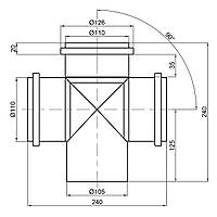 Крестовина канализационная TA Sewage 110, 90° Baumar - Доступно Каждому