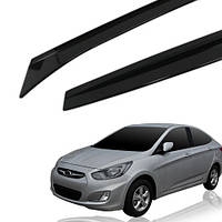 Дефлекторы окон (ветровики) Hyundai Accent 2010-2017 Sed (Autoclover/Корея)