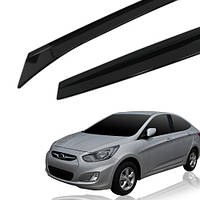 Дефлектори вікон (вітровики) Hyundai Accent 2010-2017 Sed (Autoclover/Корея)