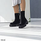 Замшеві жіночі черевики з блискавкою попереду, фото 2