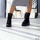 Замшеві жіночі черевики з блискавкою попереду, фото 3