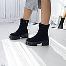 Замшеві жіночі черевики з блискавкою попереду, фото 6