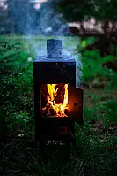 Печь буржуйка на дровах 5-6 кВт с варочной поверхностью для обогрева помещения отопительная печь