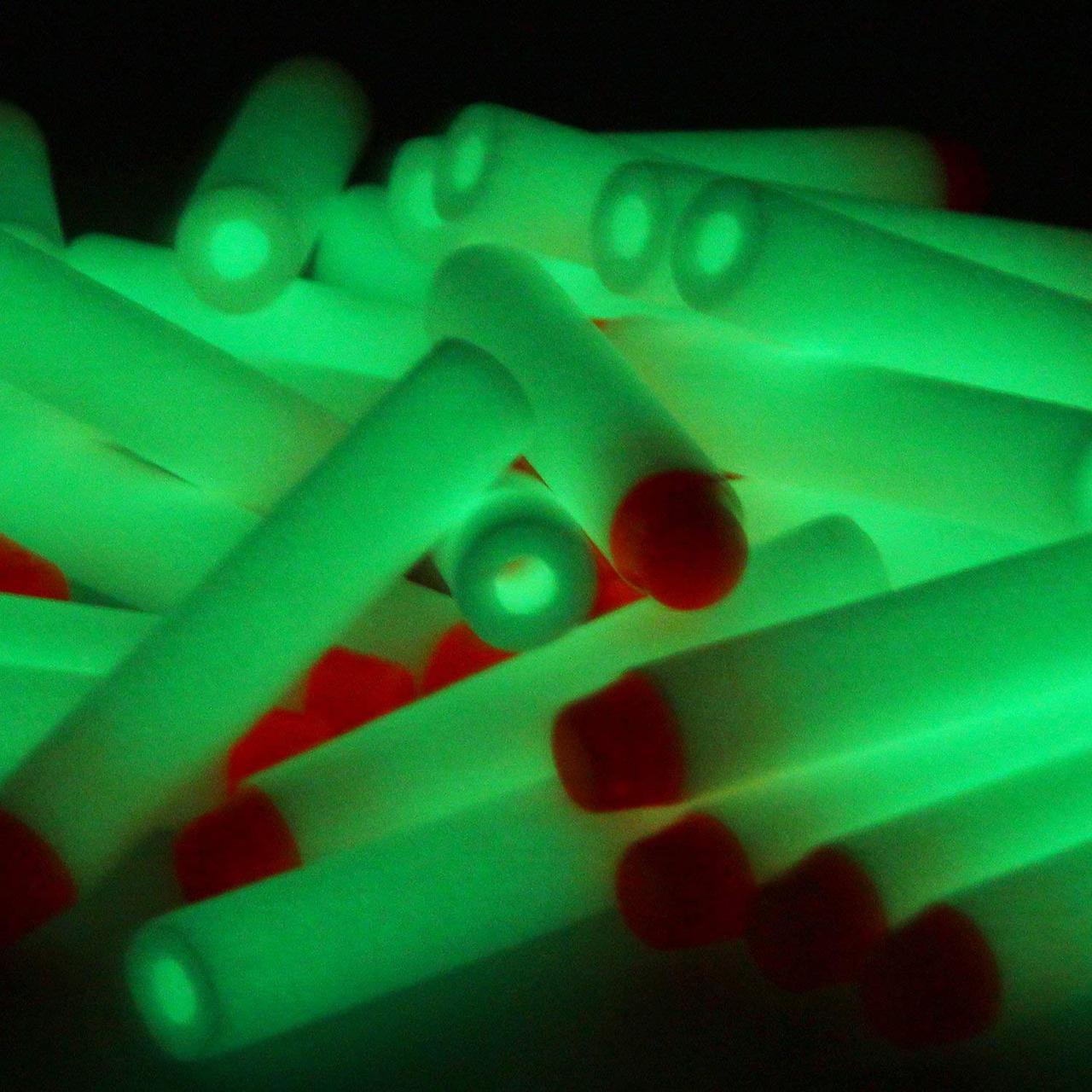 Набор светящихся мягких пуль с резиновым наконечником 50 шт для игрушечного оружия Nerf - фото 3 - id-p1992078255