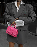 Сірий подовжений піджак з акцентними рожевими гудзиками 42-46