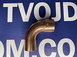 Мідна дуга однораструбна під 90º Ø 22mm