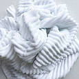 Тканина плюшева Minky Stripes білий (шарпея) запорошена крайка та місцями виворіт, фото 2