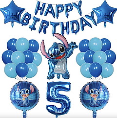 Набір куль для фотозони на день народження Стіч українською мовою