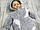 ГУРТОМ від 2 шт Махровий пухнастий плюшевий чоловічок на синтепоні + підкладка для новонароджених з вушками 3881 СРА, фото 5