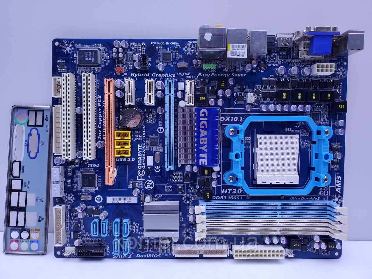 Материнська плата sAM3 Gigabyte GA-MA785GT-UD3H (DDR3,HDMI,б/в)