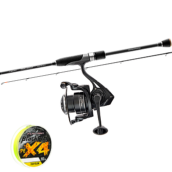 Готовий набір Спінінгове вудлище Select Ritmix + Котушка Select Ritmix + подарунок Шнур Blackfire PE X-4