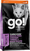 GO! SOLUTIONS CARNIVORE: FIT + FREE Grain Free Chicken, Turkey, Duck Recipe - Гоу! Сухой корм для кошек 1,4 кг